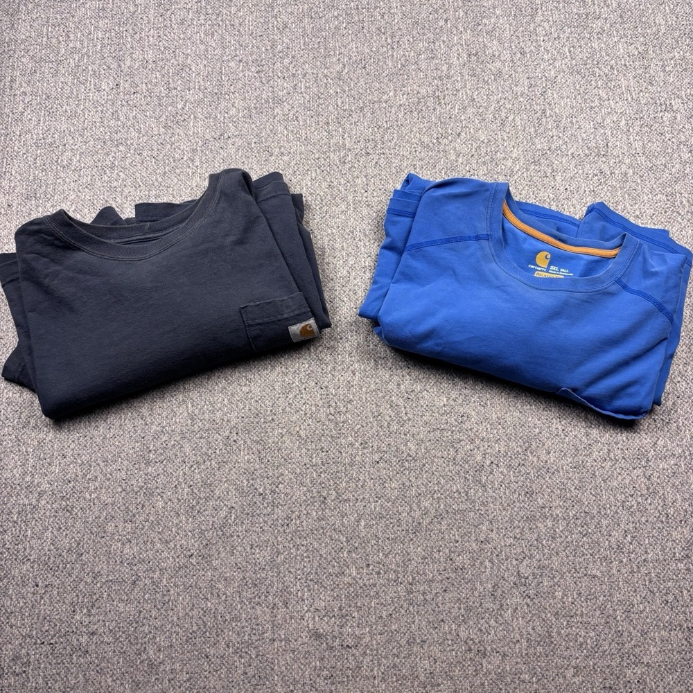 Carhartt Original Fit Relaxed T-Shirt Blue Pocket Tee Crew Short Sleeve Mens